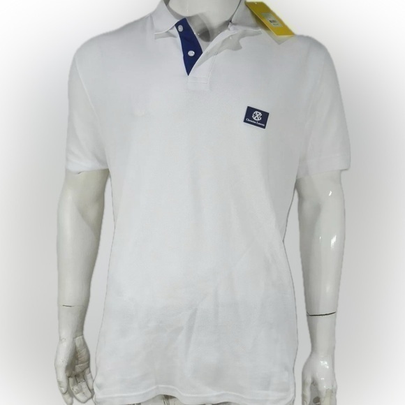 CXL Christian Lacroix Pique Polo Men's L Short Sleeve White NWT